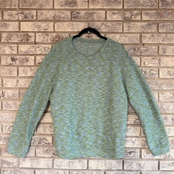 Heathered Blue-Green Crewneck Top - Picture 1 of 5